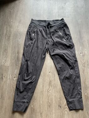 Athleta Black Drawstring Jogger Pants with Zip Pockets